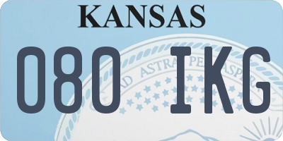 KS license plate 080IKG