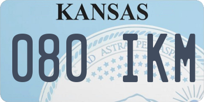 KS license plate 080IKM