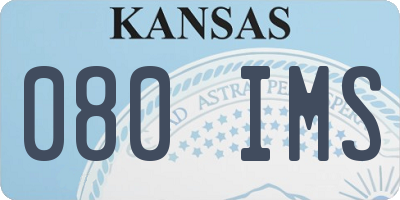 KS license plate 080IMS