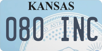 KS license plate 080INC