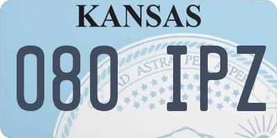 KS license plate 080IPZ