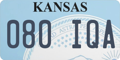 KS license plate 080IQA