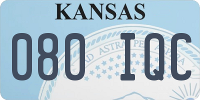 KS license plate 080IQC