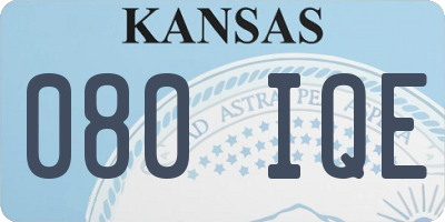 KS license plate 080IQE