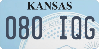 KS license plate 080IQG