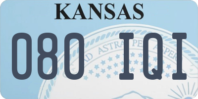 KS license plate 080IQI