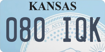KS license plate 080IQK