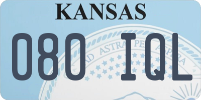 KS license plate 080IQL