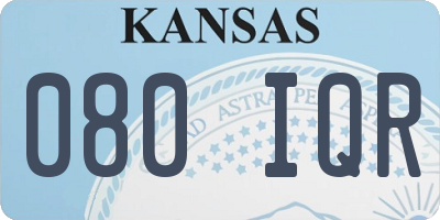 KS license plate 080IQR