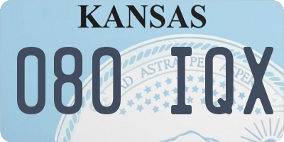 KS license plate 080IQX