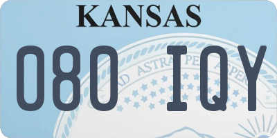 KS license plate 080IQY