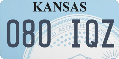 KS license plate 080IQZ