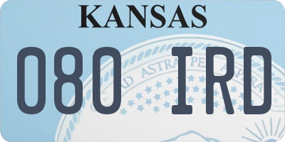 KS license plate 080IRD