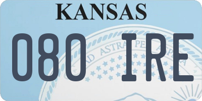 KS license plate 080IRE
