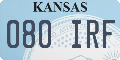 KS license plate 080IRF