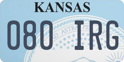 KS license plate 080IRG
