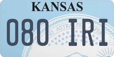 KS license plate 080IRI