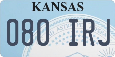 KS license plate 080IRJ