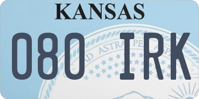 KS license plate 080IRK