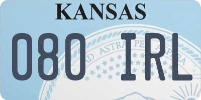 KS license plate 080IRL