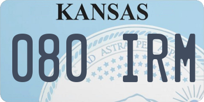 KS license plate 080IRM