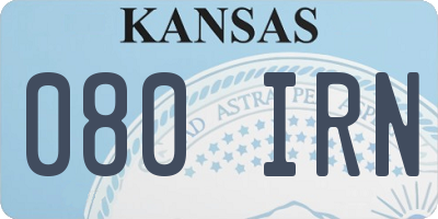 KS license plate 080IRN