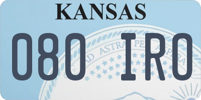 KS license plate 080IRO