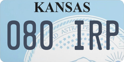 KS license plate 080IRP