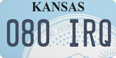 KS license plate 080IRQ
