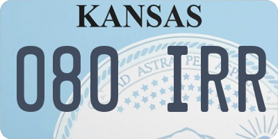 KS license plate 080IRR