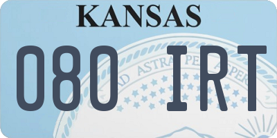 KS license plate 080IRT