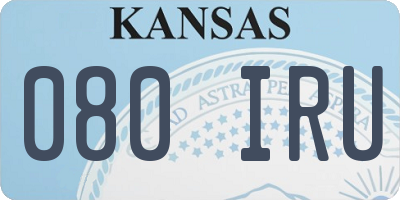 KS license plate 080IRU