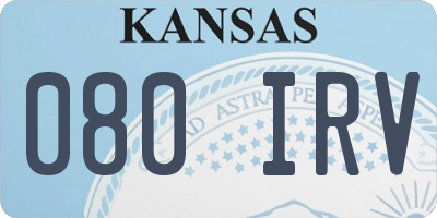 KS license plate 080IRV