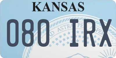 KS license plate 080IRX