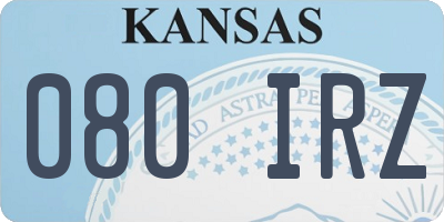KS license plate 080IRZ