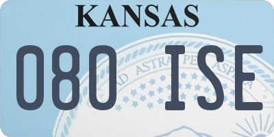 KS license plate 080ISE