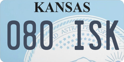 KS license plate 080ISK