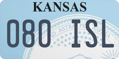 KS license plate 080ISL