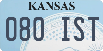 KS license plate 080IST