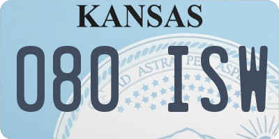 KS license plate 080ISW