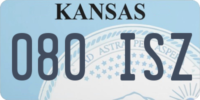KS license plate 080ISZ