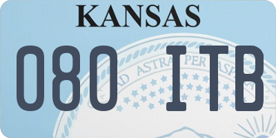 KS license plate 080ITB