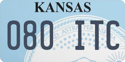KS license plate 080ITC