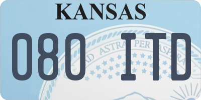 KS license plate 080ITD