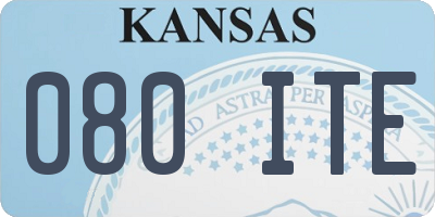 KS license plate 080ITE