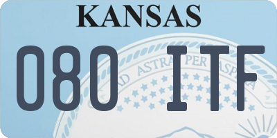 KS license plate 080ITF