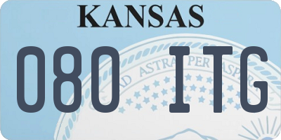 KS license plate 080ITG