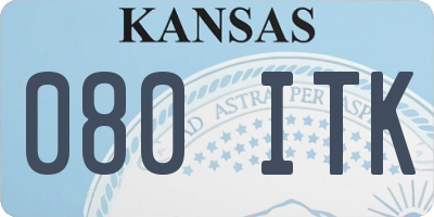 KS license plate 080ITK