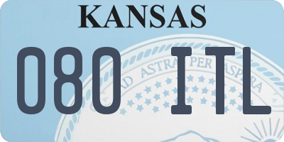 KS license plate 080ITL