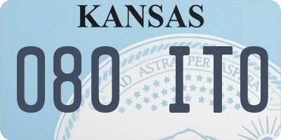 KS license plate 080ITO